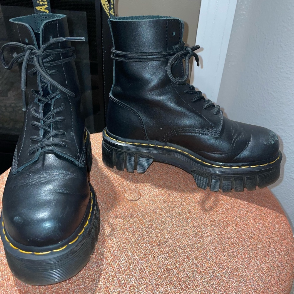 AUDRICK NAPPA LEATHER PLATFORM ANKLE BOOTS